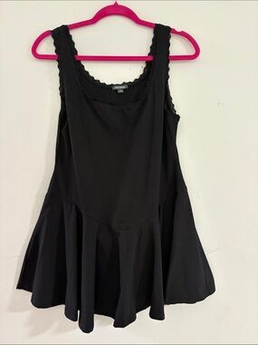 Women’s Wild Fable Black Lace trim Athletic dress with attached shorts size medi